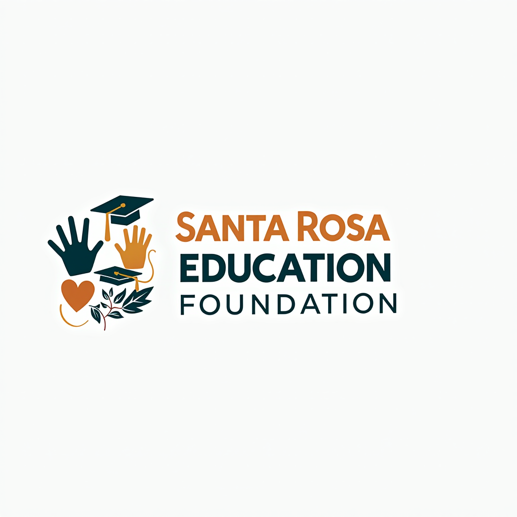 Santa Rosa Education Foundation logo featuring educational symbols and community connection imagery