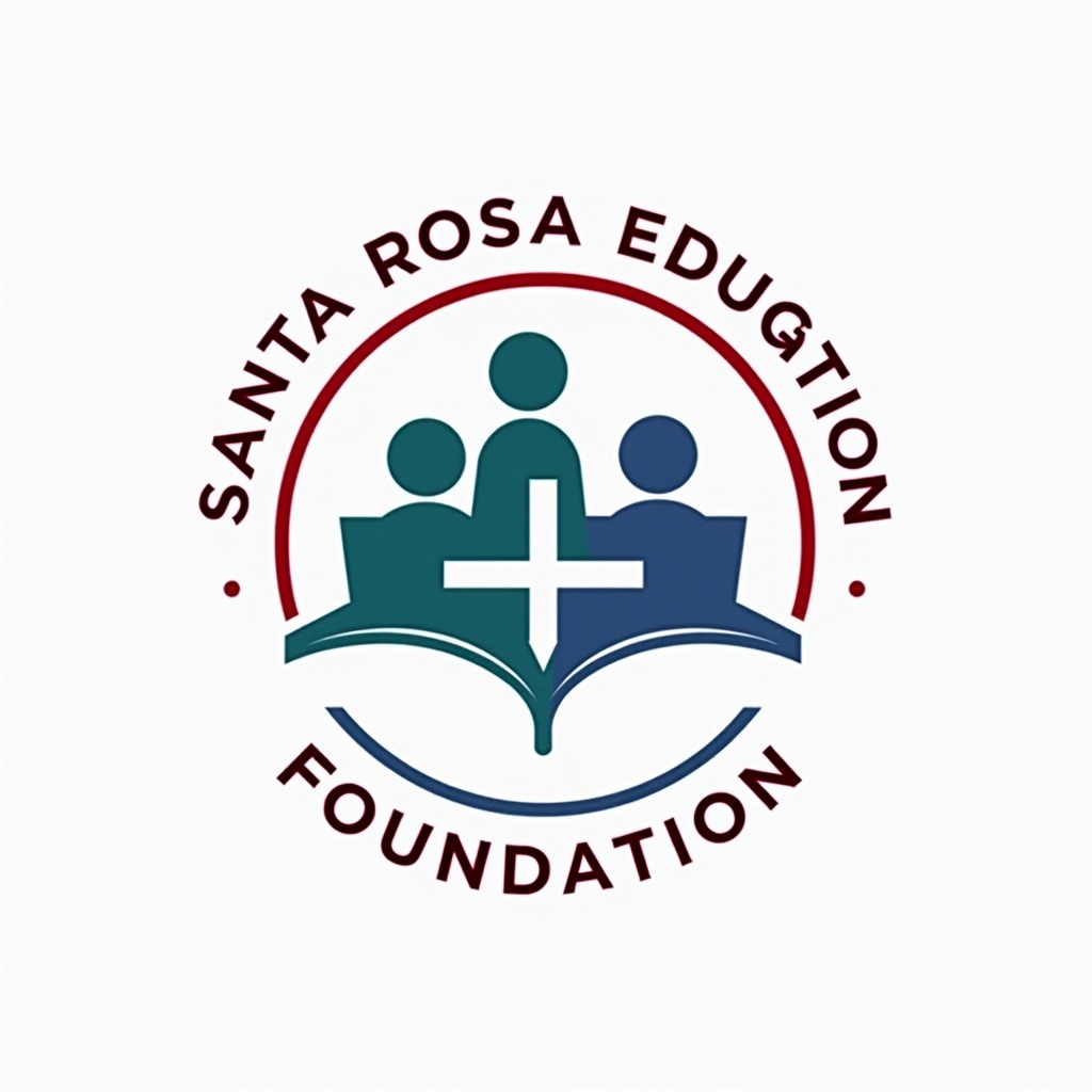 Santa Rosa Education Foundation logo featuring educational symbols and community connection imagery