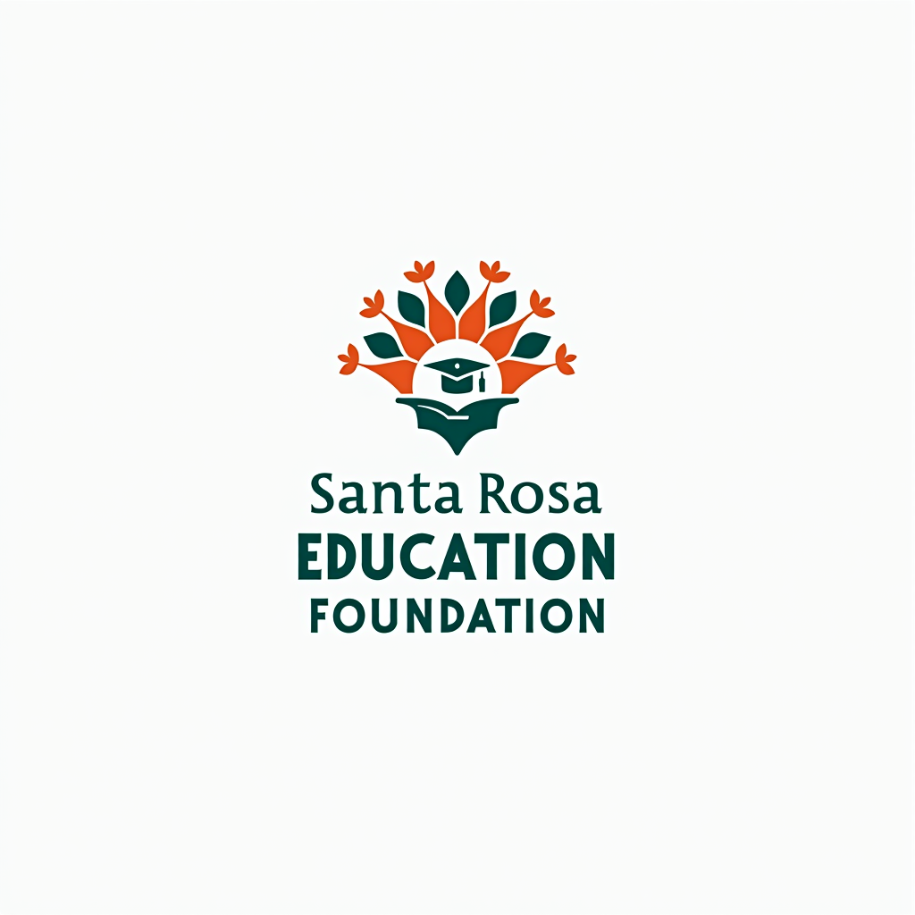 Santa Rosa Education Foundation logo featuring educational symbols and community connection imagery